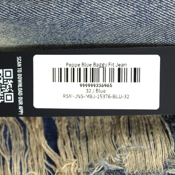 Rockstar Original Peppe Men's Baggy Cargo Blue Washed Distressed Grunge Jeans 32 - Picture 5 of 13